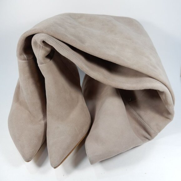 Larroude Kate Over The Knee Thigh High Boots Sz 5.5 Stone Suede Leather NEW $635 - Picture 11 of 11